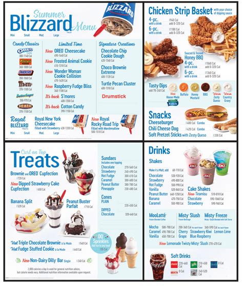 Dairy queen nutrition information - Banana Split Blizzard® Treat. Chocolate Xtreme Blizzard® Treat. Royal Ultimate Choco Brownie Blizzard® Treat. How to eat cookie dough: blended with rich fudge and creamy vanilla soft serve. DQ's Cookie Dough Blizzard Treat is the blizzard for you.